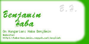 benjamin haba business card